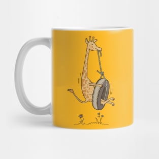 Giraffe Tyre swing self play Mug